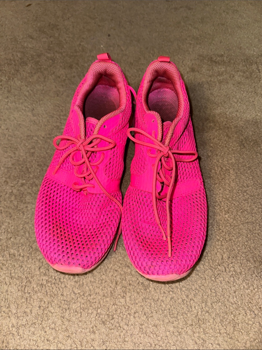 Nike Women's Bright Pink Mesh Athletic Sneakers - Picture 2 of 3